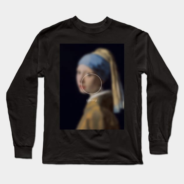 Girl with a Pearl Earring _loading.. Long Sleeve T-Shirt by Lab7115